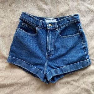 American Apparel Cuffed Denim Shorts